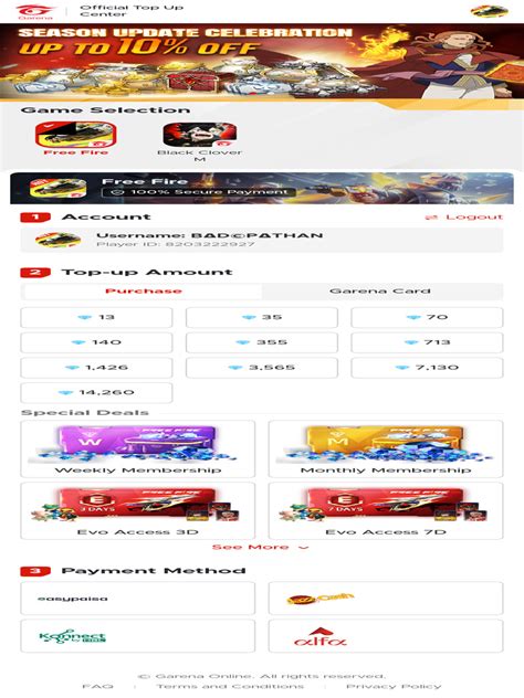 garena topup ganti layout base segera topup topup nominal tetap di skin case Hero Grid kemudian main rank Official Store utama image 1